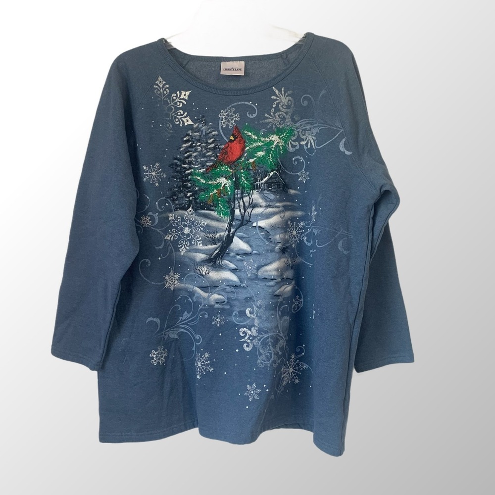 Liberty Lane Women's Crewneck Sweatshirt‎ Cardinal Winter Blue Large?